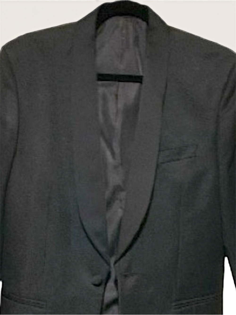 2 Elegant Black Satin Shall Lapel Tuxedo Blazers